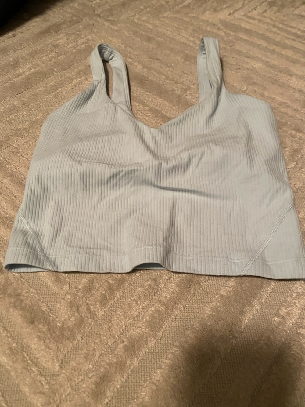 NWOT Lululemon Ribbed Light Blue Tank Crop Top, size 0